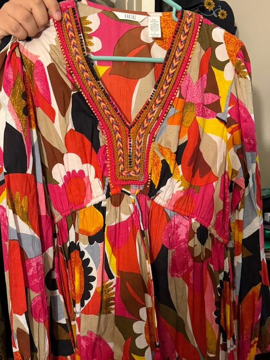 Kaktus Dresses & Skirts - Kaktus Multicolor Floral and Abstract Print Top — Brown, Pink, Red